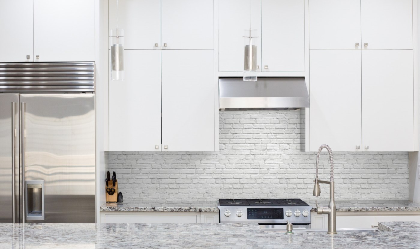 Washed Faux Brick Peel & Stick Wallpapers by Grace & Gardenia The