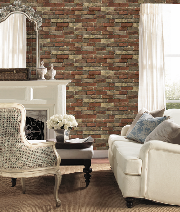 Brick Wallpapers by Grace & Gardenia: Classic Red, Clean, Vintage Rustic .  - The Savvy Decorator