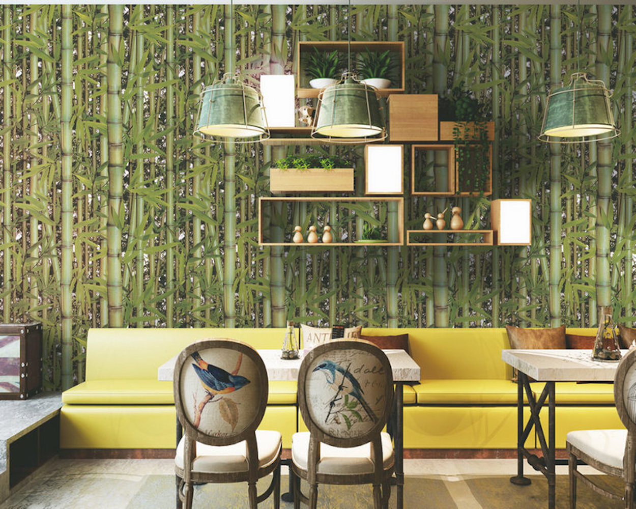 Wallpapers with Tropical Motifs. Bamboo Forest - The Savvy Decorator